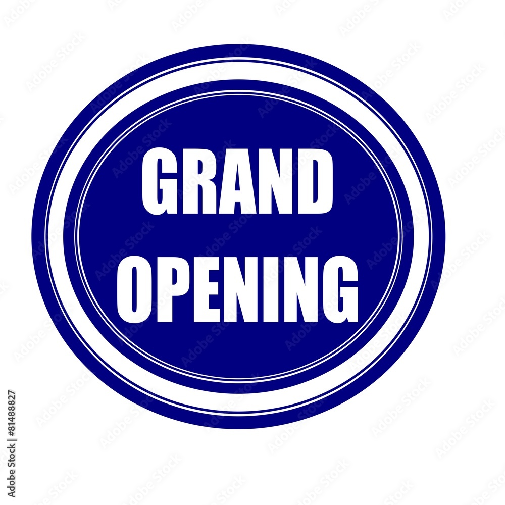 Grand opening white stamp text on blueblack Grand opening white stamp text on blueblack