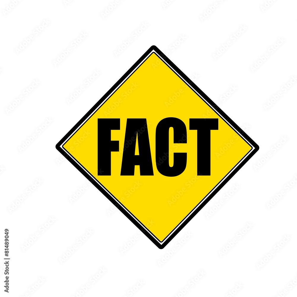 FACT black stamp text on yellow FACT black stamp text on yellow
