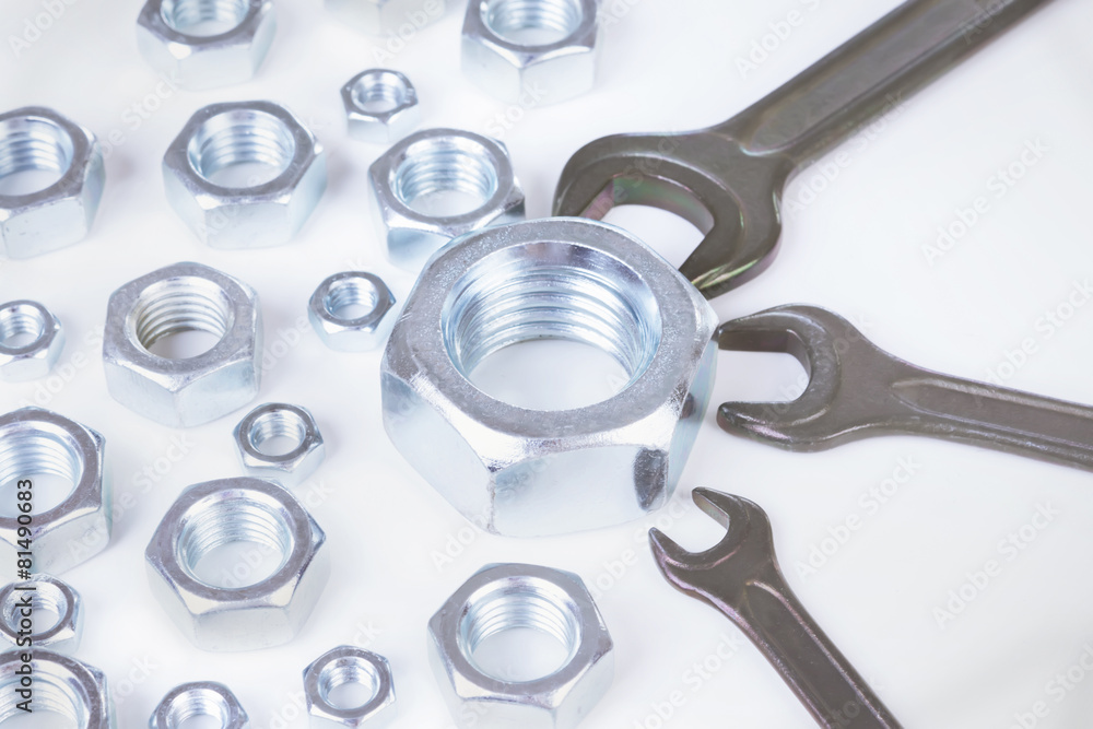 metal nuts and wrench metal nuts and wrench
