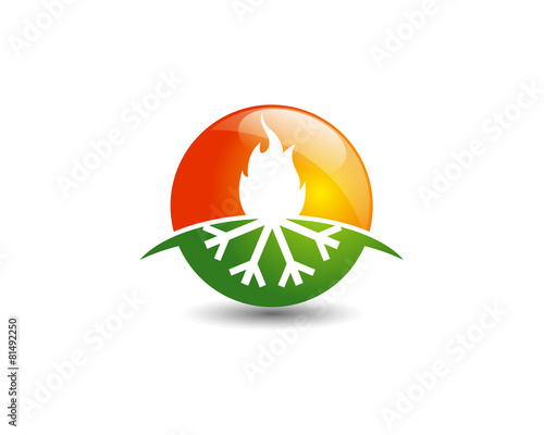 round glossy HVAC sphere icon