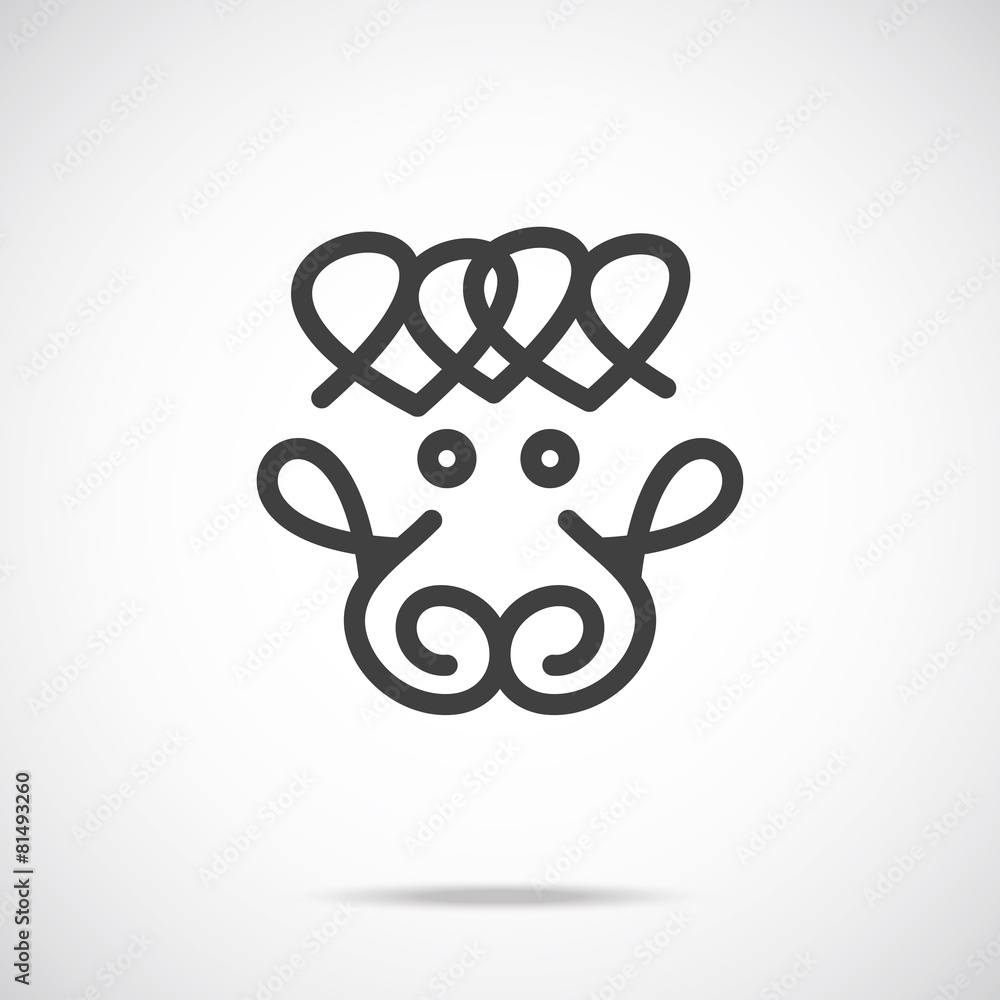 Obraz premium Vector sheep icon. Creative graphic logo design element