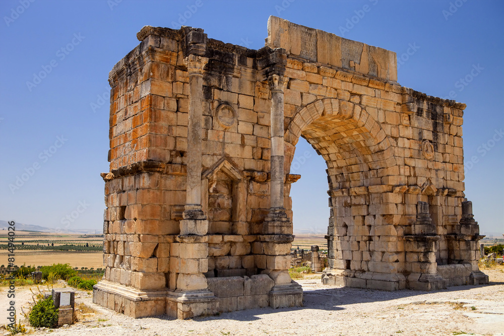 Volubilis is a Roman city in Morocco situated near Meknes