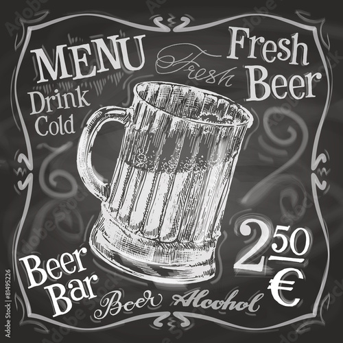 beer mug vector logo design template. alcoholic drink or menu