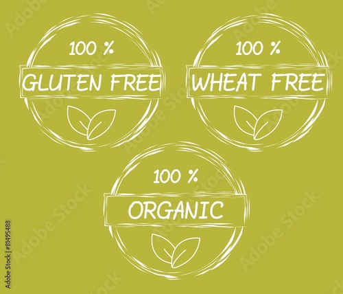 Set of gluten free and wheat free symbols
