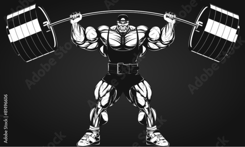 Bodybuilder with a barbell