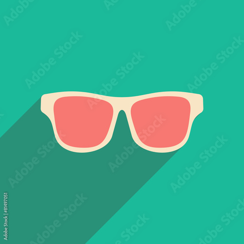 Flat with shadow icon and mobile applacation glasses