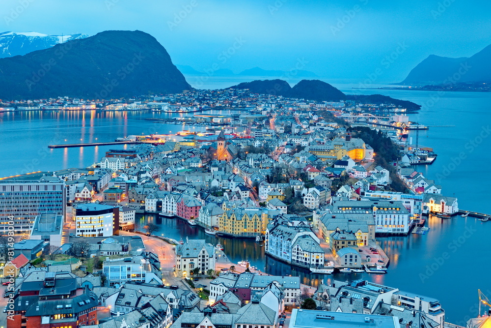 Naklejka premium City of Alesund in Norway
