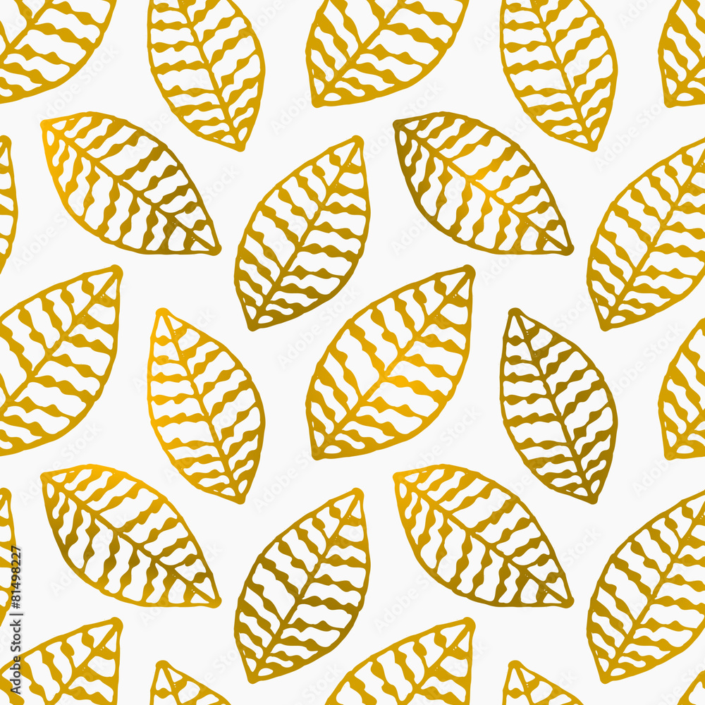 Hand Drawn Leaves Seamless Pattern Hand Drawn Leaves Seamless Pattern