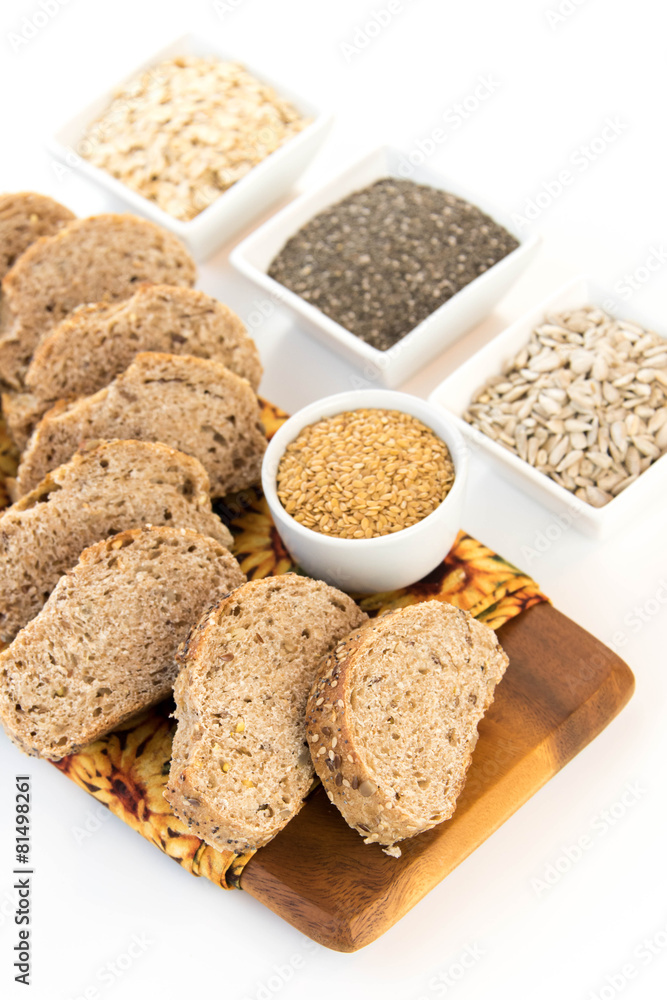 a fresh baked loaf of whole grains bread a fresh baked loaf of whole grains bread
