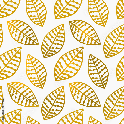 Hand Drawn Leaves Seamless Pattern