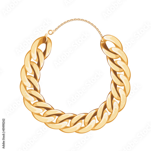 Chunky chain golden metallic necklace or bracelet.