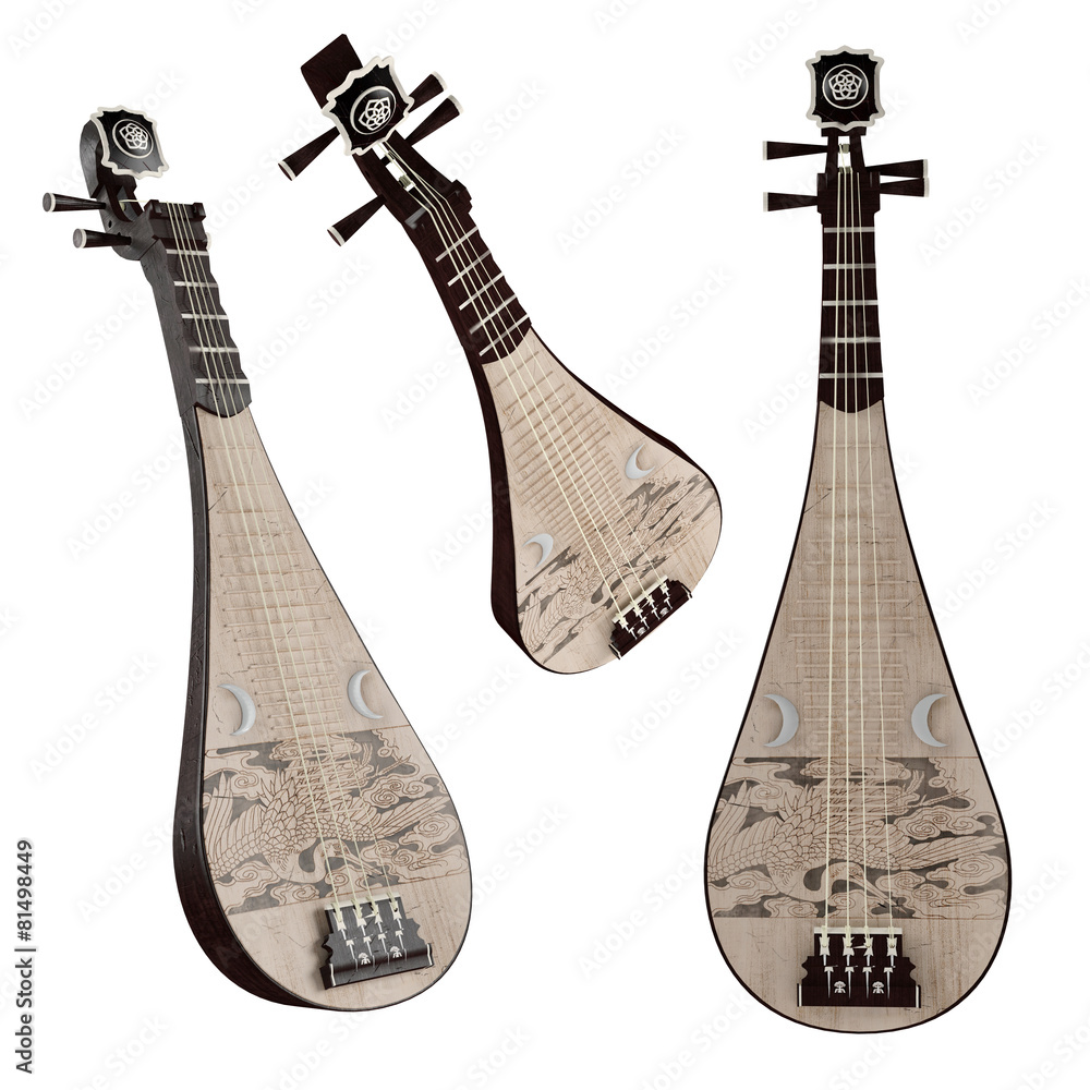 Pipa. Traditional Chinese musical instrument. Stock Illustration | Adobe  Stock