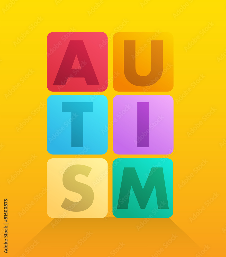 Autism spelled out in blocks vector Autism spelled out in blocks vector