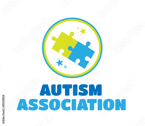 Autism association vector with jigsaw