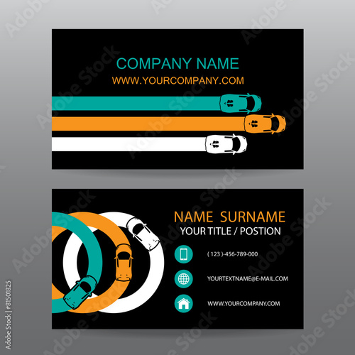 Business card vector background,car salesman