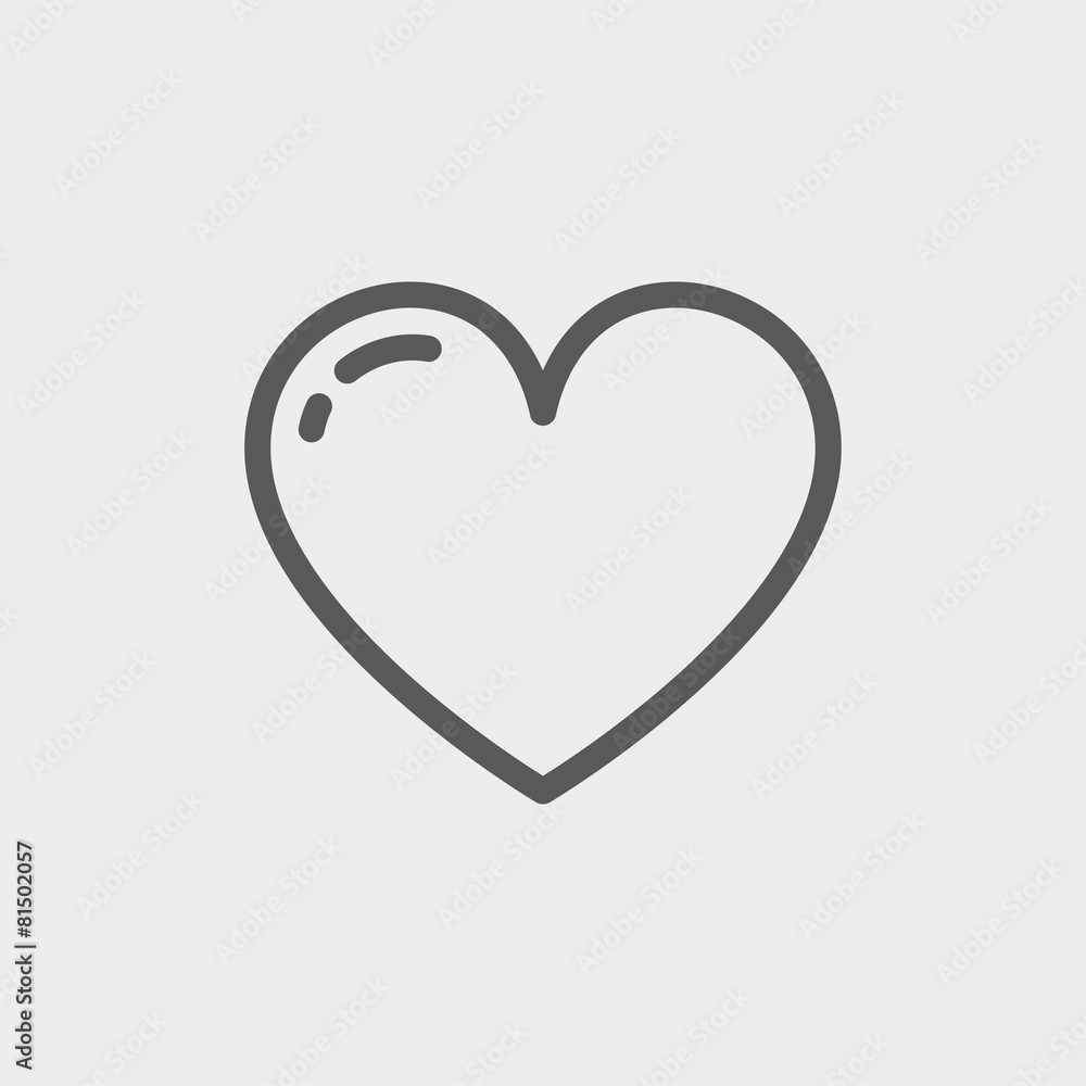 Heart thin line icon.