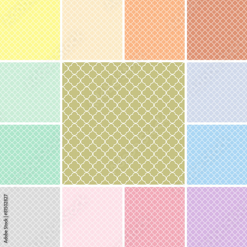 Quatrefoil pattern set with modern colors
