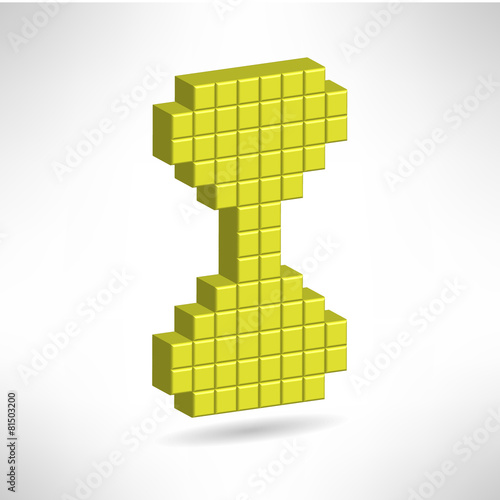 Sand glass icon in special pixel flat design. Old hourglass sign