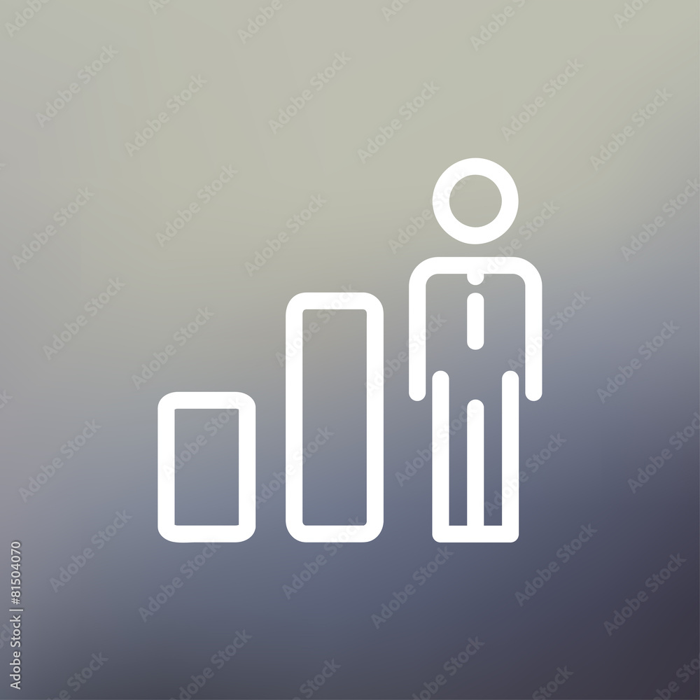 Businessman and graph thin line icon Businessman and graph thin line icon