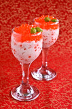 Red caviar with cream cheese