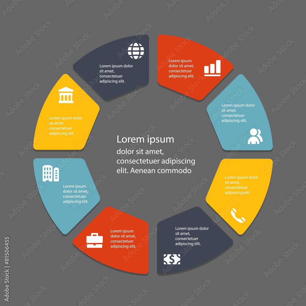 Circular infographic template for cycling diagram, graph, presen Circular infographic template for cycling diagram, graph, presen