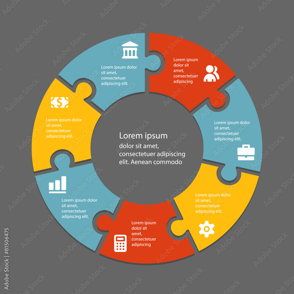 Circular infographic template for cycling diagram, graph, presen Circular infographic template for cycling diagram, graph, presen