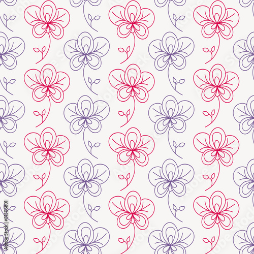 Ornate floral seamless texture, vector illustration.