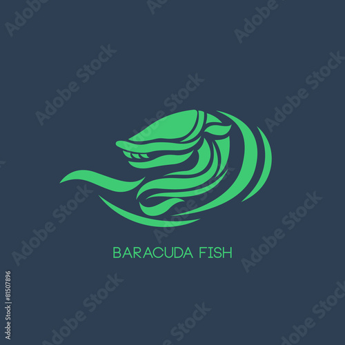 baracuda fish logo vector photo