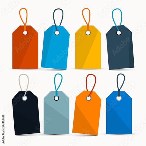 Empty Retro Colorful Vector Labels with Strings