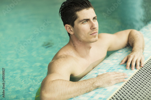Young man in the pool