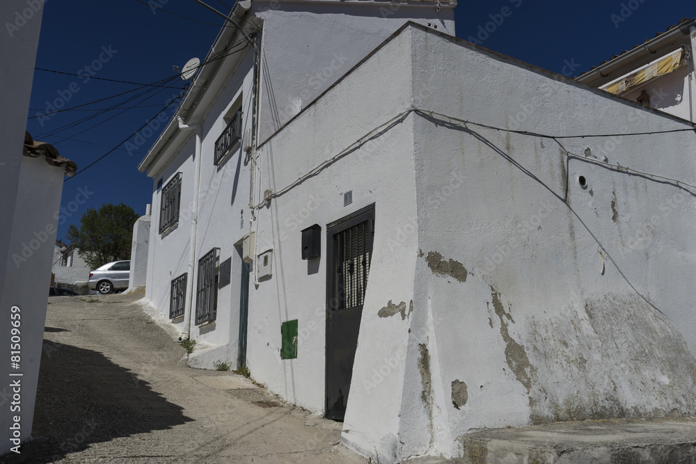 houses and typical Spanish architecture, white buildings, Medite