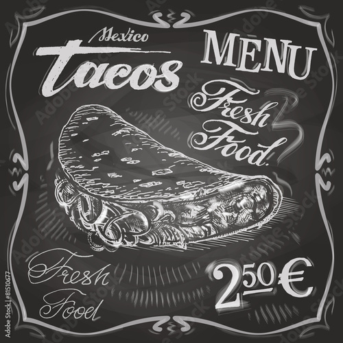 burritos, tacos vector logo design template.  fast food or menu