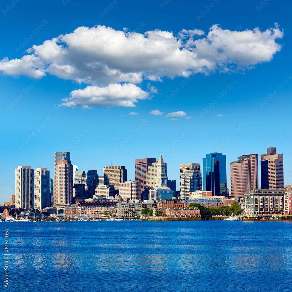 Fototapeta premium Boston Massachusetts skyline from Harbor