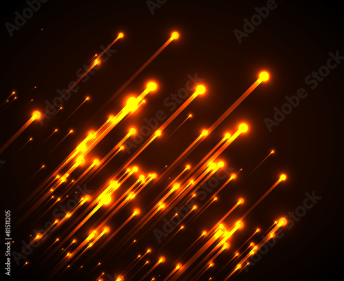 Orange neon light rays.