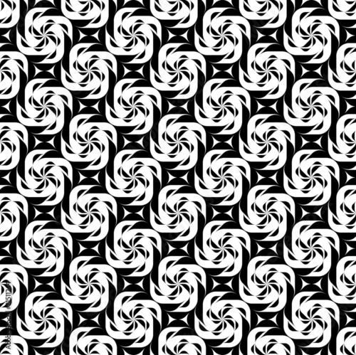 Black and white geometric seamless pattern twist stylish.