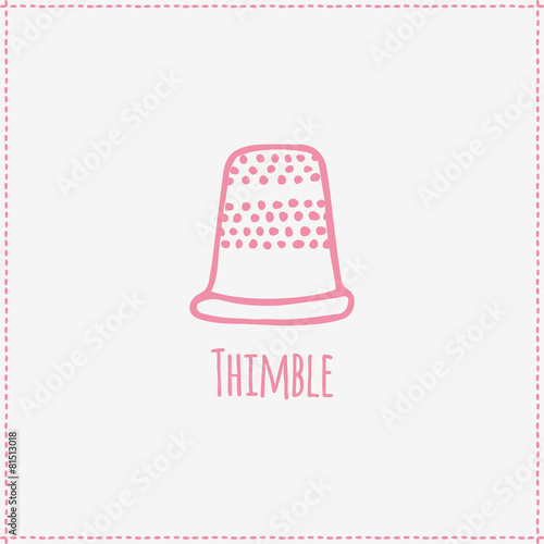 Vector illustration. Hand-drawn thimble