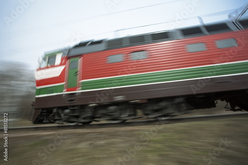 Railway locomotive motion blur