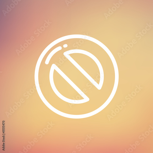 Not allowed thin line icon