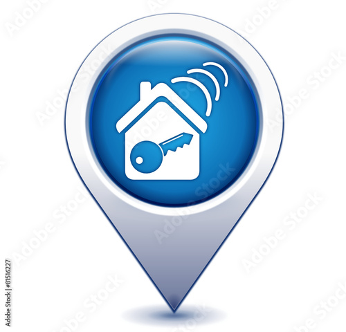 fermeture à distance sur marqueur géolocalisation bleu