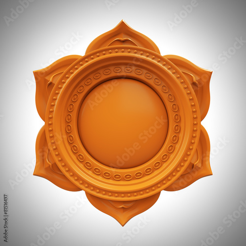 orange Svadisthana chakra base, abstract esoteric symbol photo