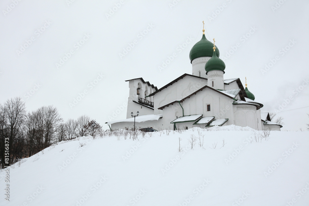 Fototapeta premium Russian winter. Pskov, Russia.