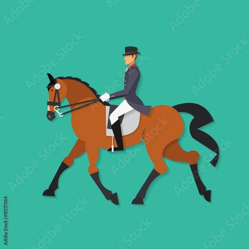 Dressage horse and rider, Equestrian sport © konggraphic