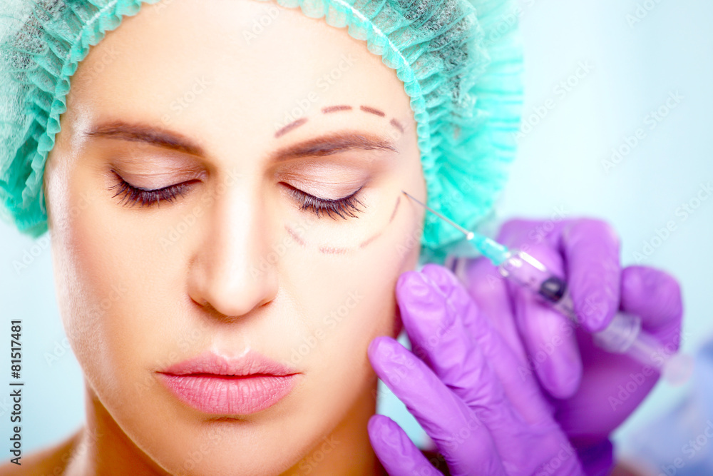 botox injection in woman's face