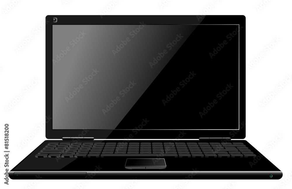 New black laptop isolated on white background New black laptop isolated on white background