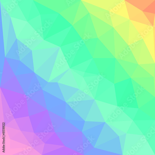 Polygonal bright rainbow background.