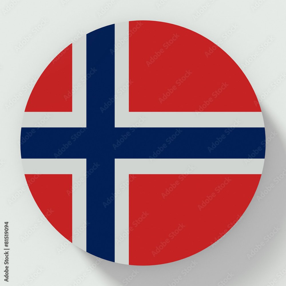 Button Norway flag isolated on white background Button Norway flag isolated on white background