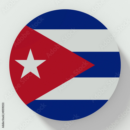 Button Cuba flag isolated on white background