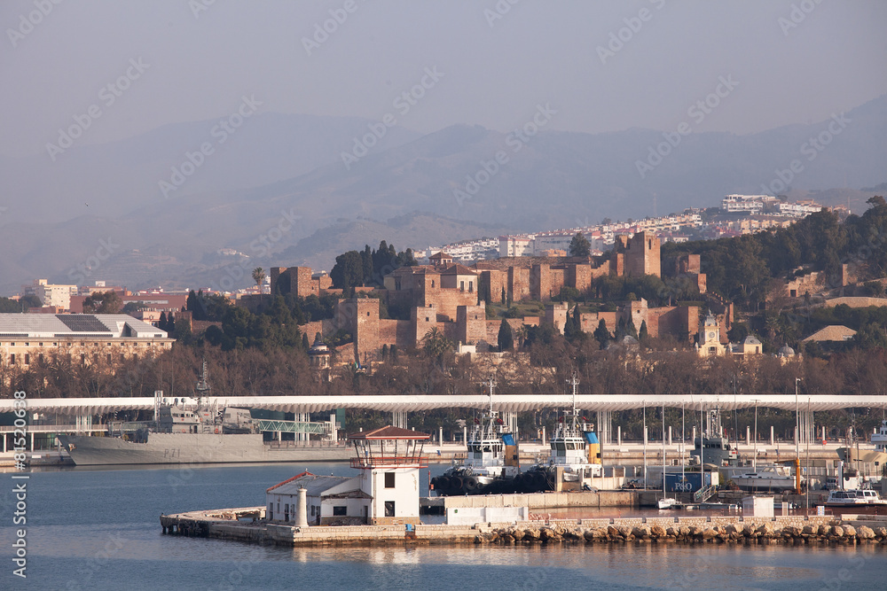 Malaga Port and Alcazaba Castle