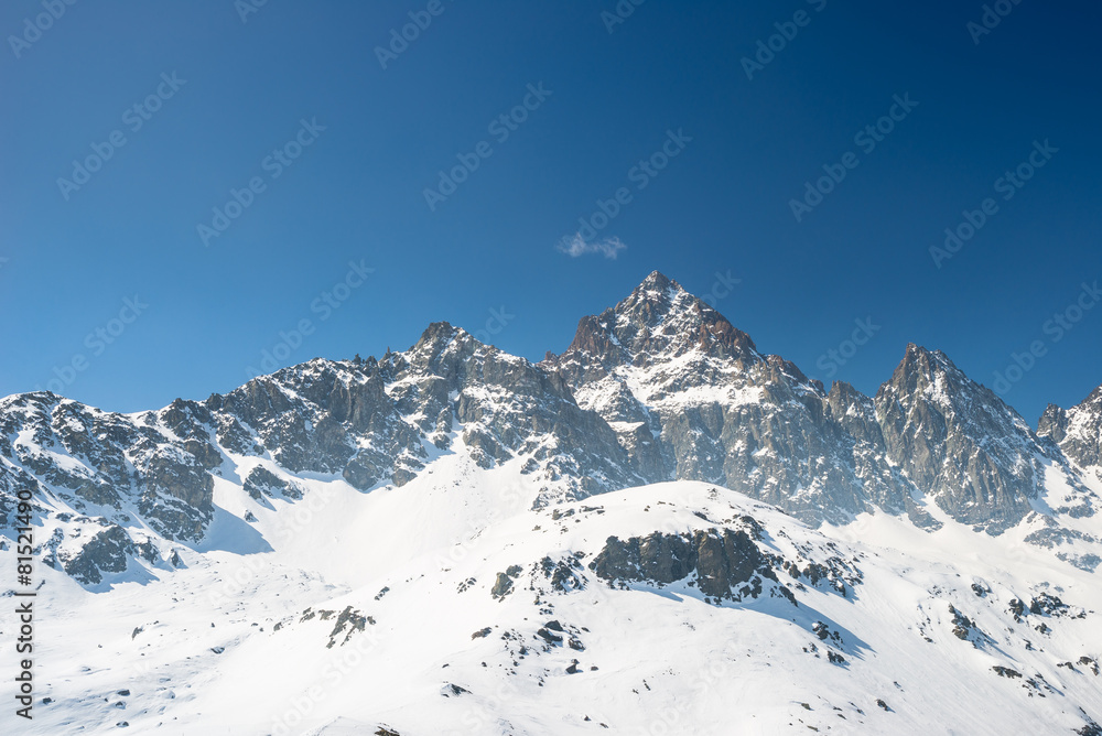 Majestic mountain peaks in the Alps