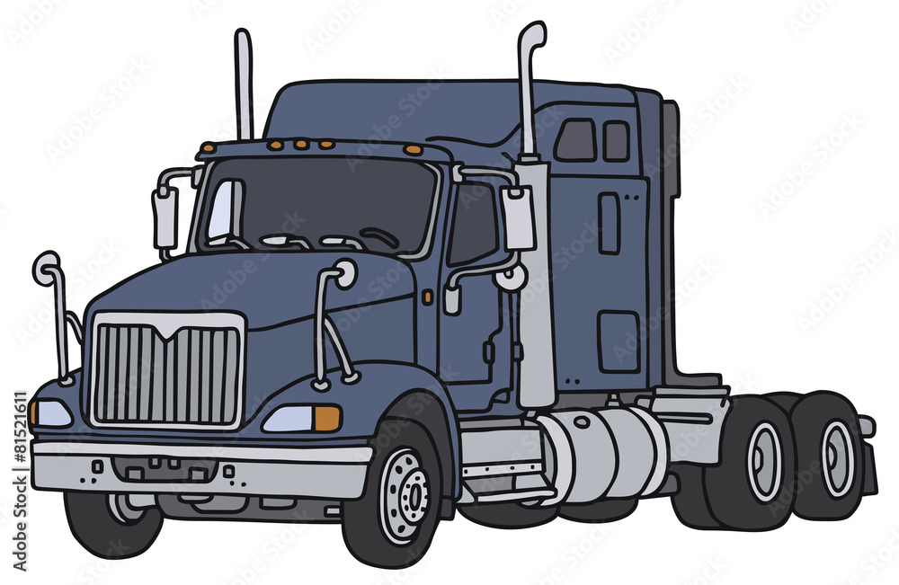 Hand drawing of a big american towing truck